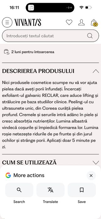 Reclar Exfoliant galvanic pentru terapie cu lumină argintiu