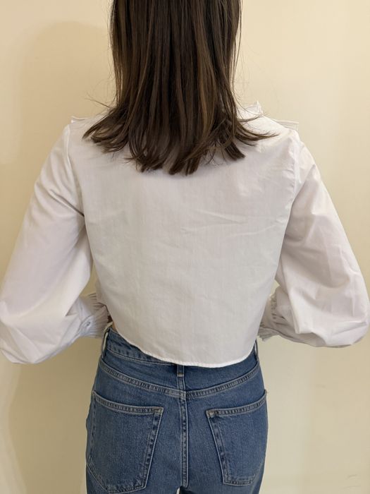 Camasa alba Zara cropped