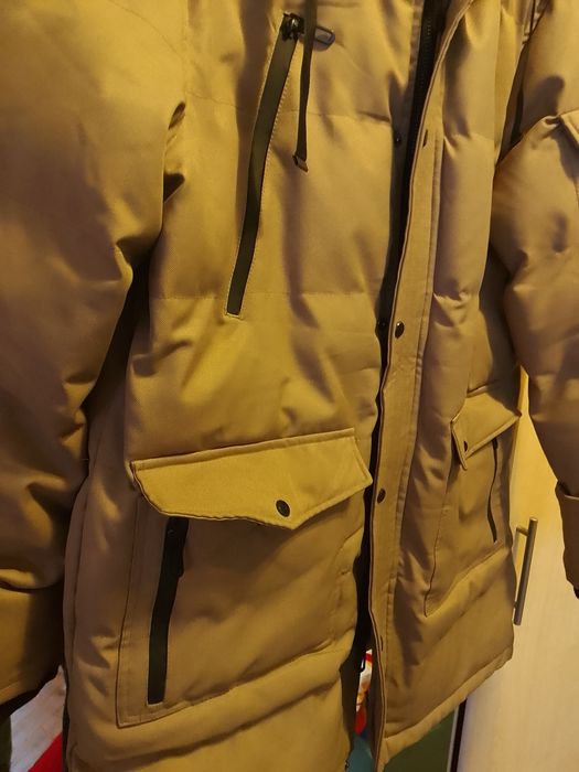 Jachetă parka de iarnă pentru bărbați - maro deschis , mărime XXL
