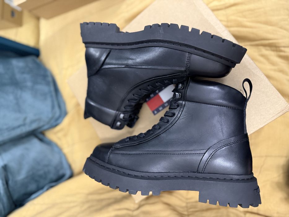 Tommy Jeans Lace Up Boot bocanci piele neagra marimea 43 noi originali