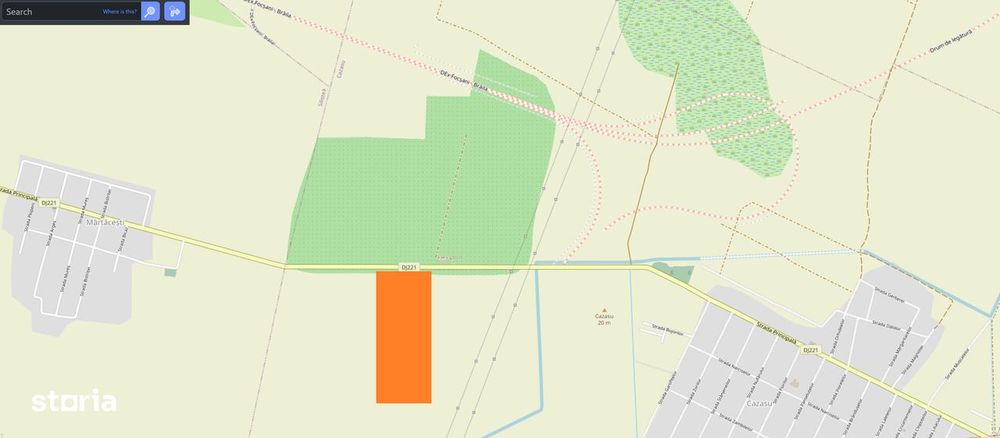 Teren intravilan 2.8ha in Cazasu, 100m la DJ221 asfaltat Marticesti