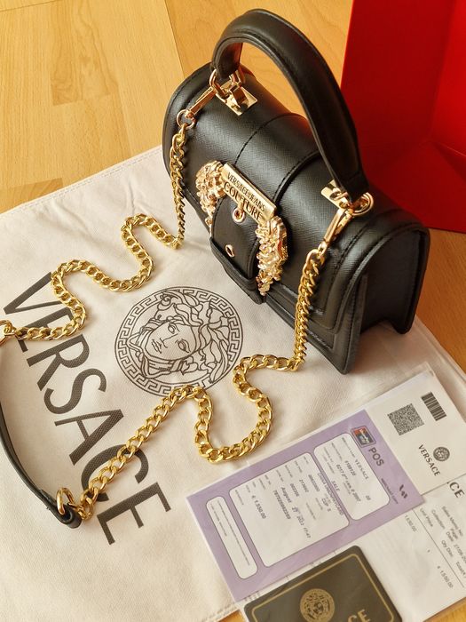 Geanta mini logo metalic, saculet, etichetă