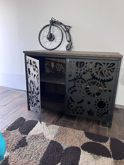 Comoda fier si lemn natural-“, stil industrial -1500 lei