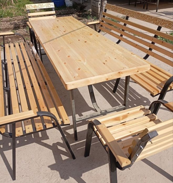10. kishilik dachniy Stol stullarimiz sotiladi yangi