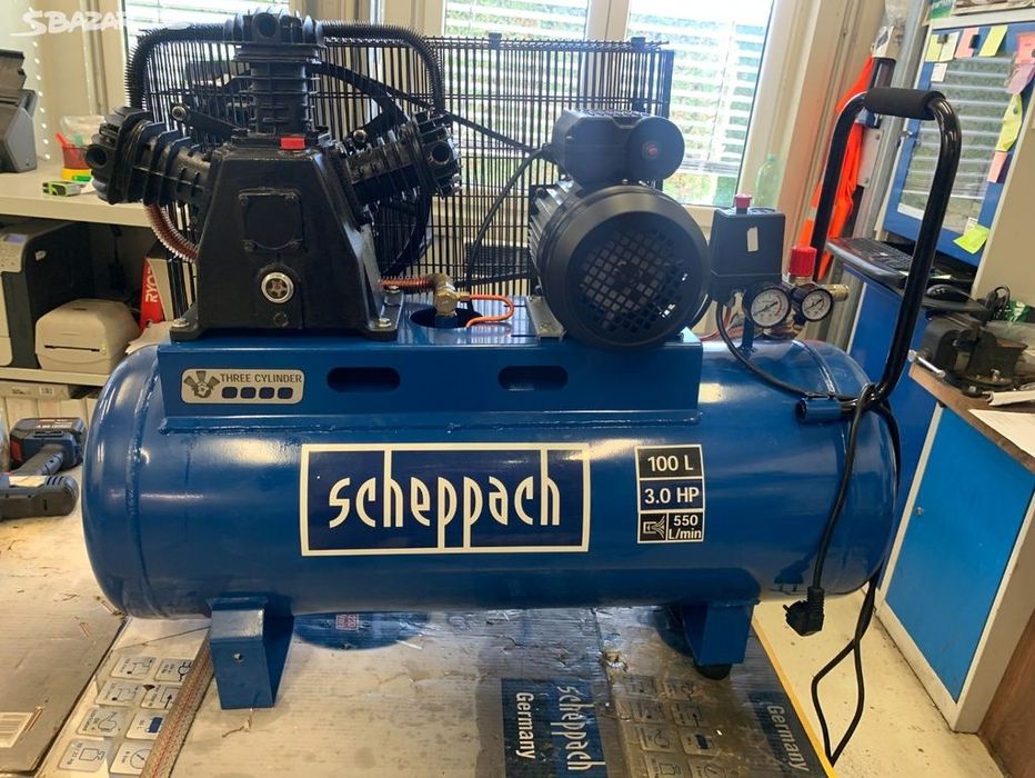 Compresor Scheppach profesional 100 l 3 Pistone monofazic