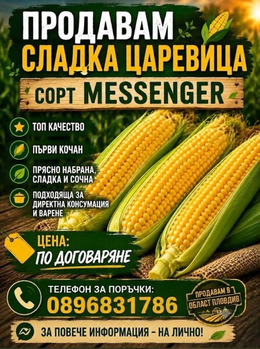 Продавам Сладка Царевица