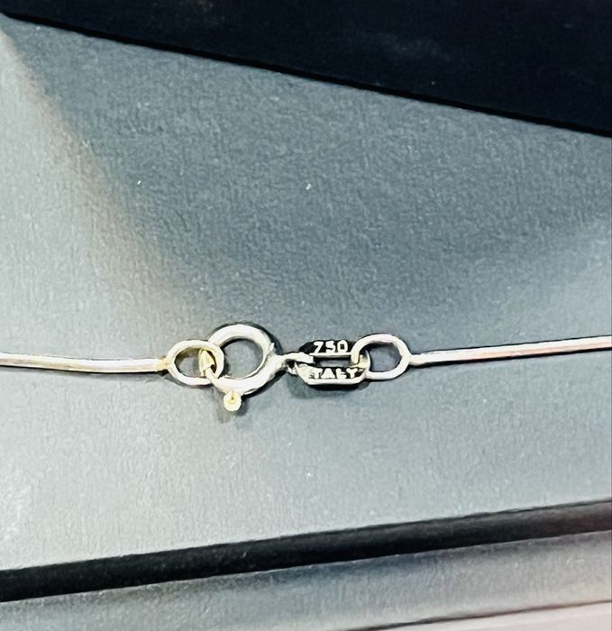 Италянско дамско колие бяло злато и перла