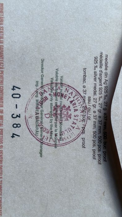 Monetaria statului set 2 monede Pastele 2000 (argint si tombac)