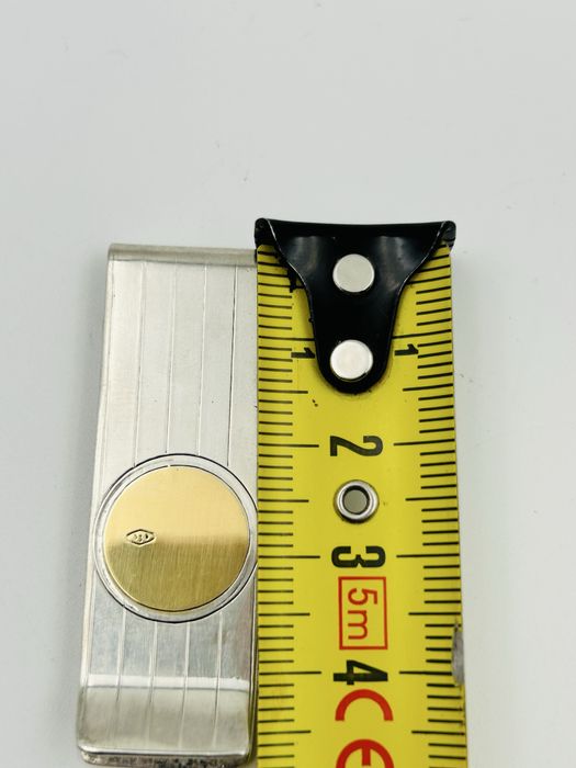 Сребърна щипка за пари със 18к златно кръгче