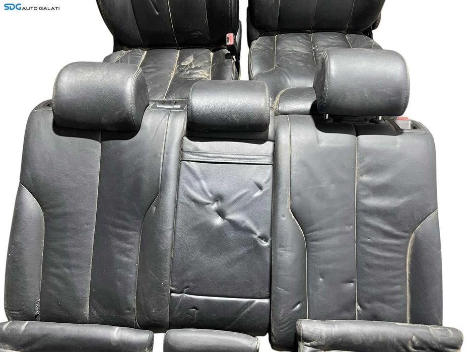 Interior Complet Scaun Scaune Stanga Dreapta Fata Sofer Pasager Piele Neagra cu Rabatare Bancheta Spate cu Sezut Spatar Volkswagen Passat B6 Sedan Berlina Limuzina 2005 - 2010 [LR0352]