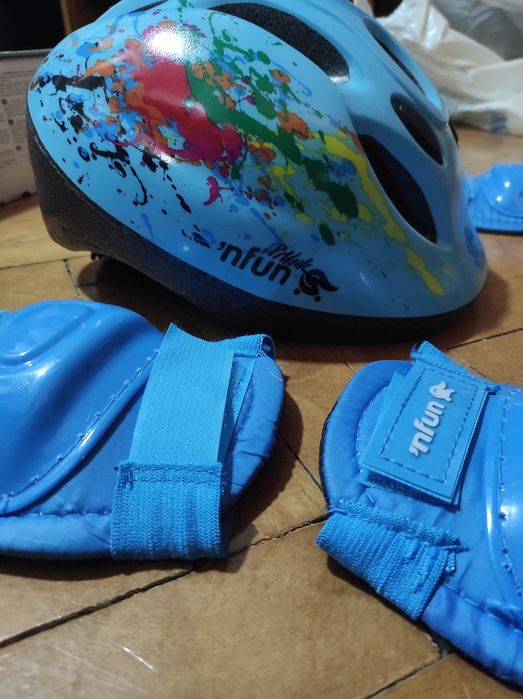 Set Casca copii marime M si protectie cot si genunchi NFun