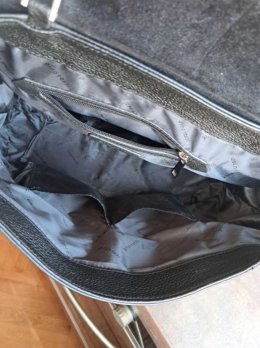 дамска чанта,Gino Rossi,черна кожена чанта-естествена кожа