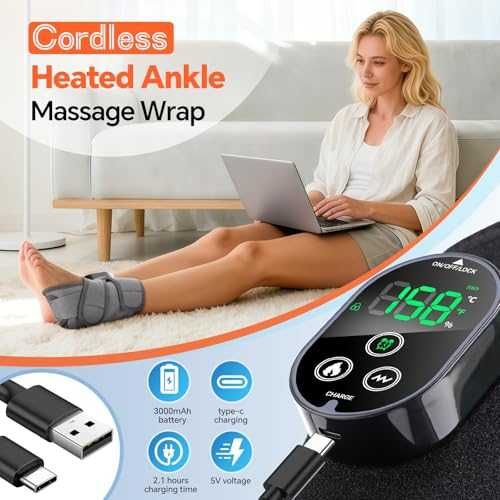 Нов Безжичен нагревателен масажор за глезен и стъпало с вибрации