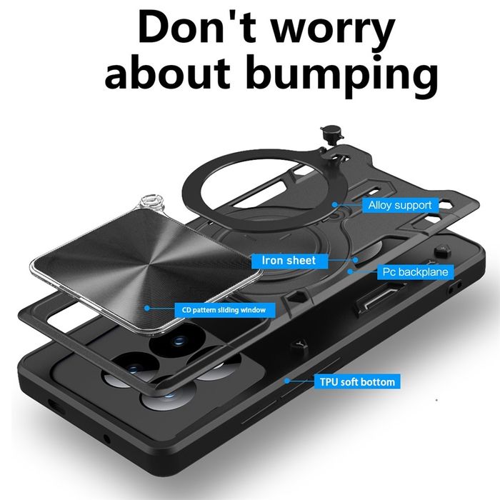 Xiaomi Redmi Note 15 Pro Pro+/ GIANT RING Удароустойчив кейс с пръстен