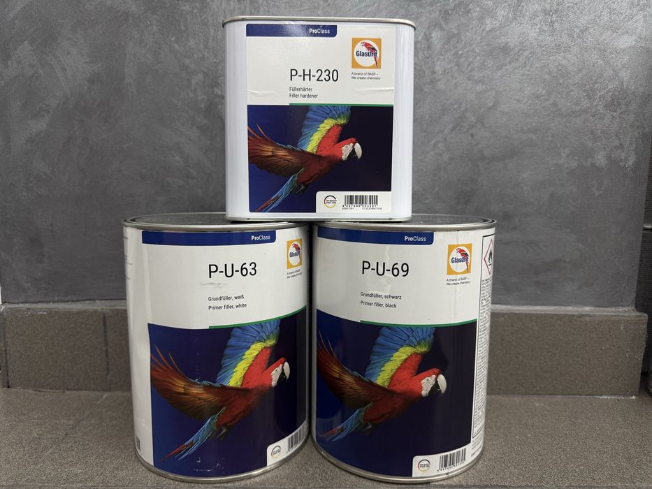 Set filler grund Glasurit 4 litri alb negru