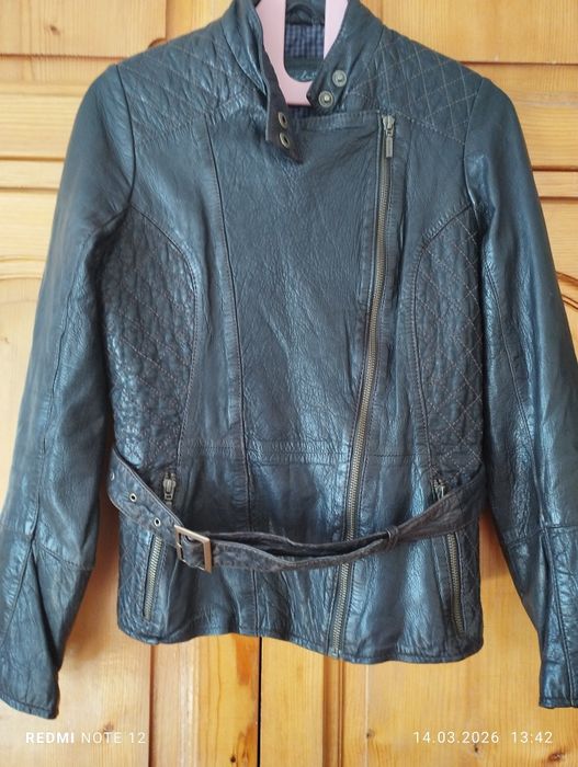 Тъмнокафяво кожено яке 34 размер