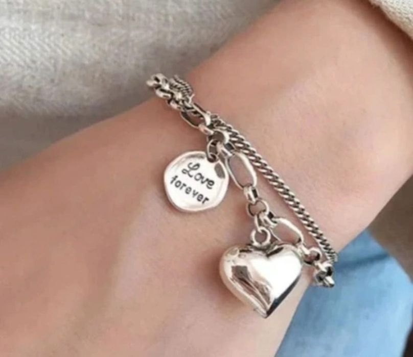 Brățara Nouă cu 2 Charmuri Love Forever Argint S925
