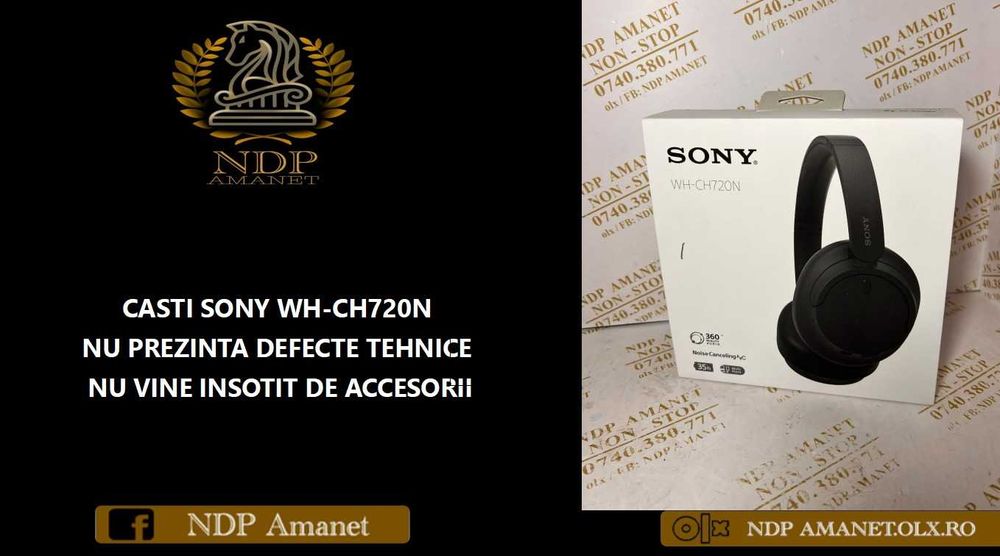 NDP Amanet Calea Mosilor 298   CASTI SONY WH-CH720N / SIGILAT (55576)