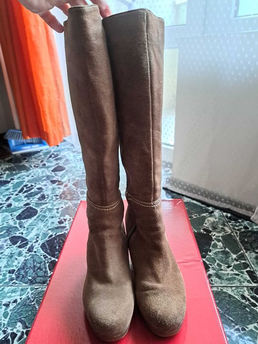 Луксозни ботуши Vera Pelle Italy естествен велур