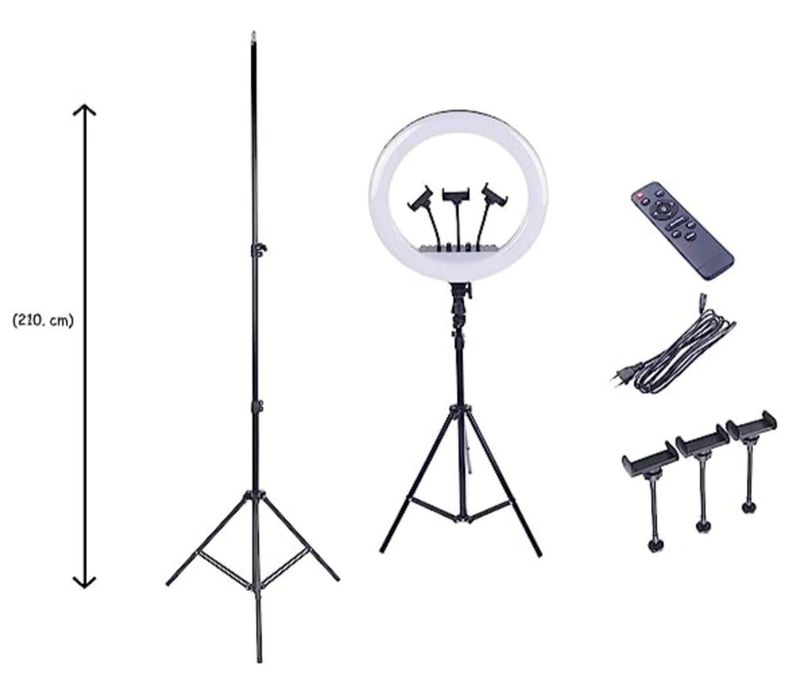 Lampa circulara led 46 cm trepied 3 suport telefon telecomanda
