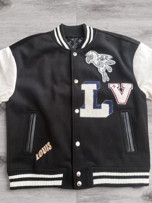 Geacă varsity Louis Vuitton negru/alb – Mărimea S