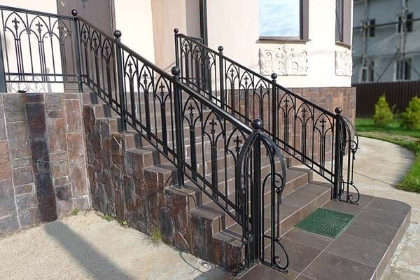 Решётка,  перила, навес, кованные
