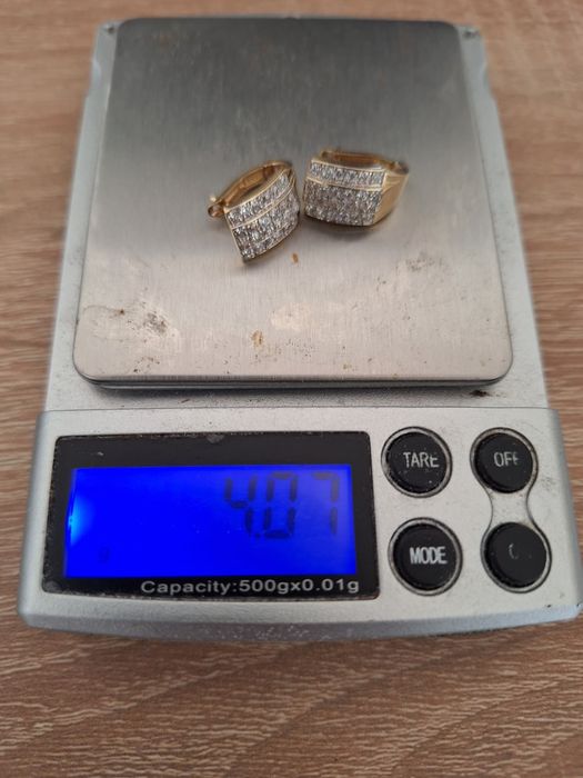 Cercei aur 14kt cu diamante