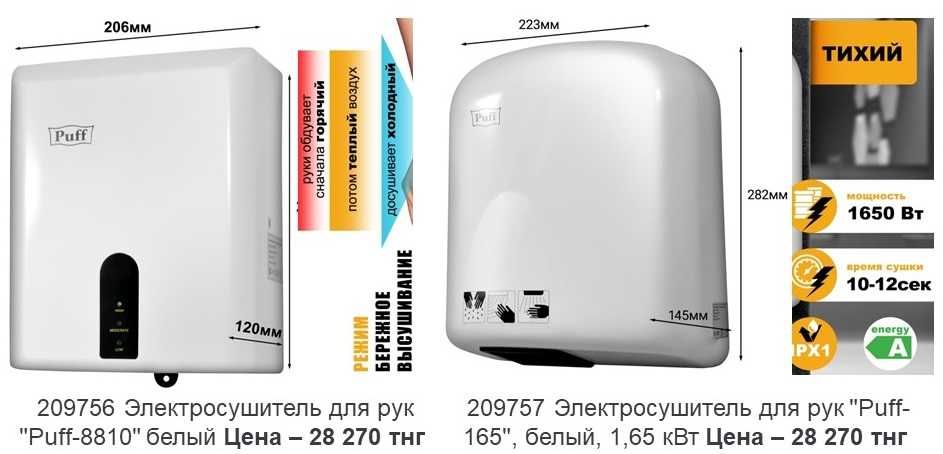 Электросушитель для рук Puff. Распродажа витрины.