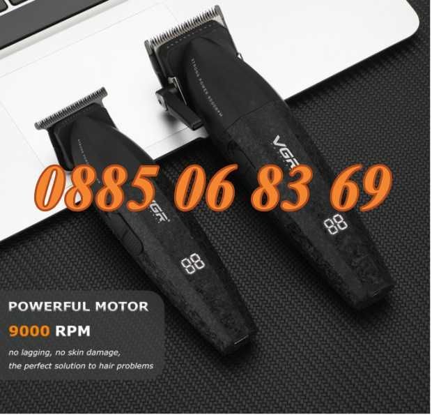 Безжичен професионален комплект за подстригване 2 в 1 VGR V-640 /черен и червен/