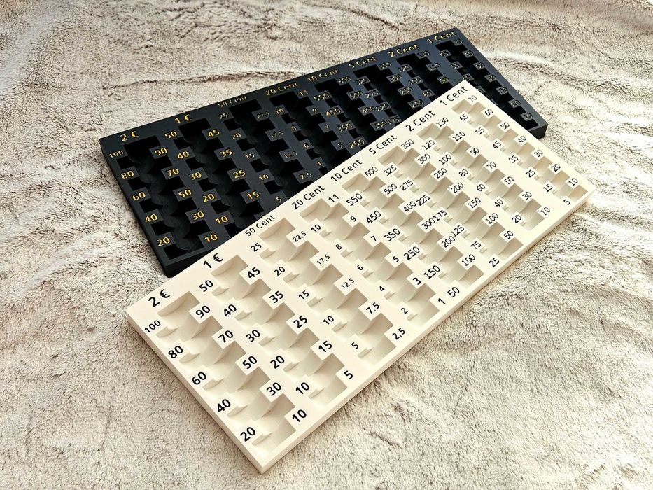 Голям Евро Монетник с износоустойчиви текст цифри. BIG Euro Coins Tray