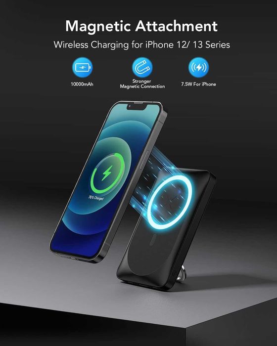 Безжично преносимо зарядно устройство VRURC за iPhone, 10000 mAh