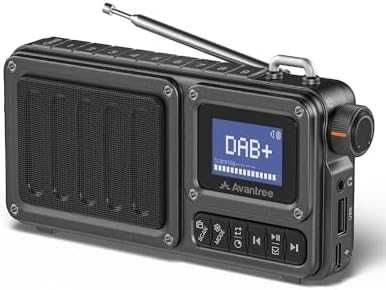 Ново преносимо DAB+/FM цифрово радио Bluetooth 6.0 с батерия и фенерче