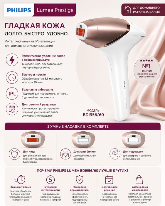 Фото эпилятор Philips Lumea BRI 956/60