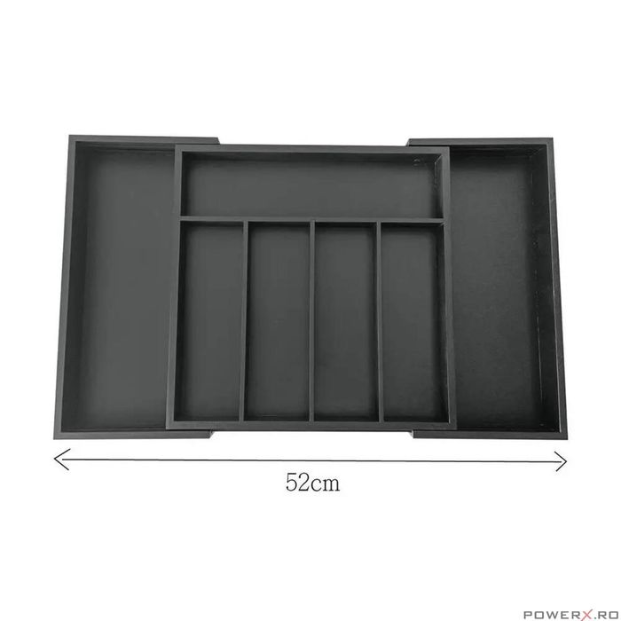 Cutie pentru tacamuri din bambus, cu 7 compartimente, pentru sertar,