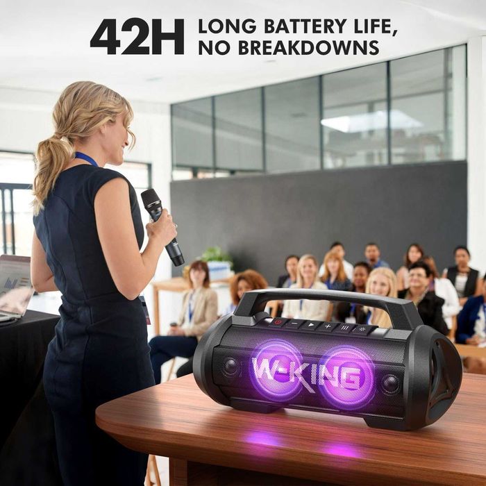 W-King D10 70W, безжична Bluetooth тонколона с безжичен микрофон