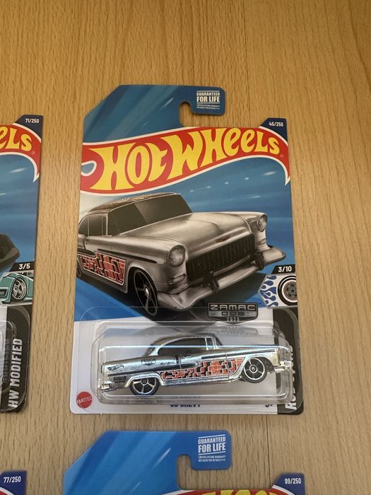 Hot Wheels ZAMAC - Cadillac, ‘55 Chevy, Punk Rod
