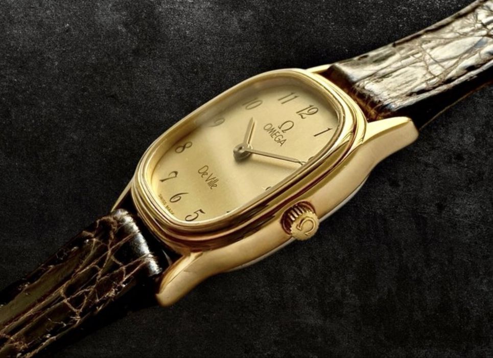 Ceas Omega De Ville quartz swiss made gold plated