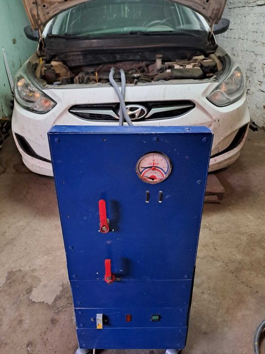 Замена антифриза (аппаратом), промывка печки системы охлаждения