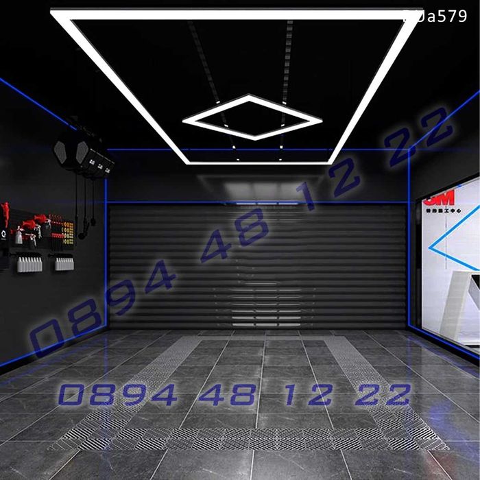 Гаражно LED осветление ромб тавани стени лед лампа светлина ярка голям