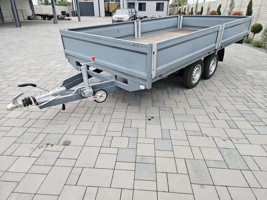 Remorca 4x2 metri cu obloane de 2000 kg,pe foi de arc,noua!