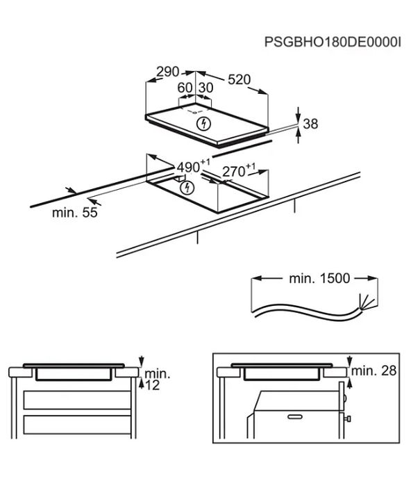 Вграден керамичен плот Electrolux LHR3233CK , Електрически