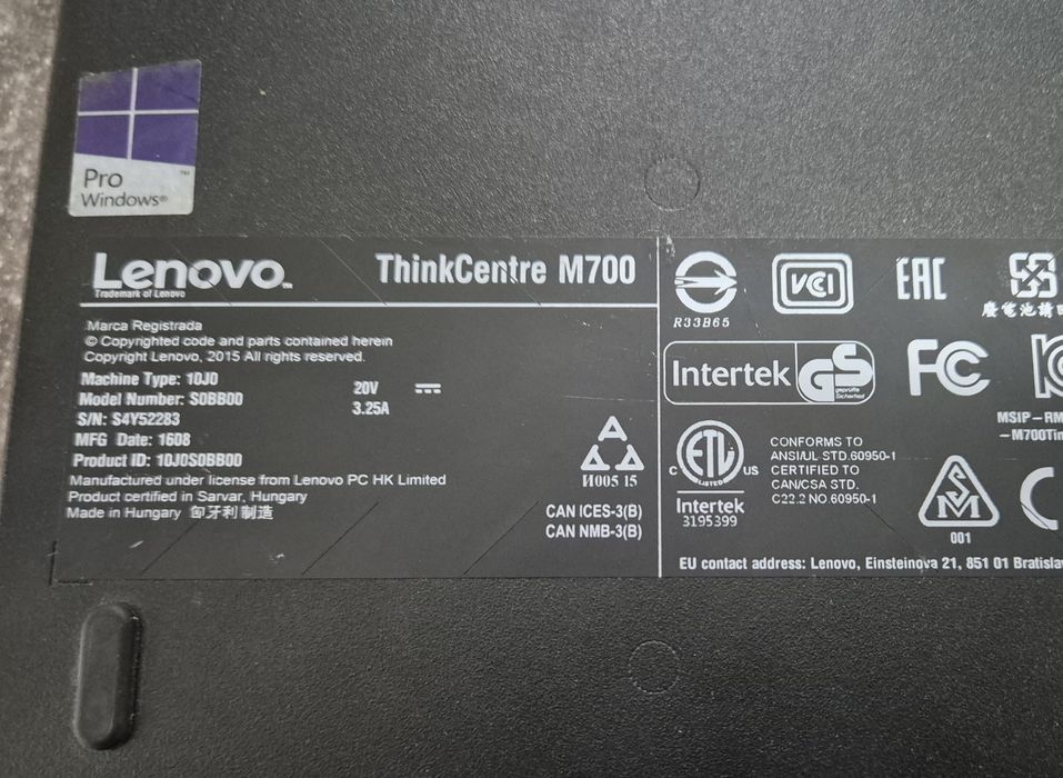 vand calculator Lenovo ThinkCentre M700 Micro..i3 6100T..8 Gb.