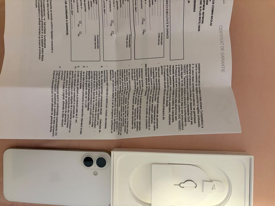 Iphone 16 Plus 128 Gb Pink, Ca nou, 93 % Sănătatea bateriei originale