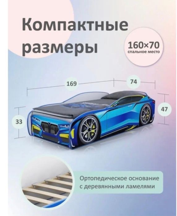 Детская кровать машина