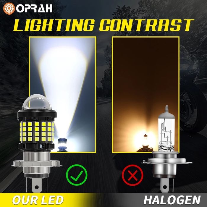 1 БРОЙ LED Диодна крушка H4 за Мотор Мотоциклет 150W 12V +300%