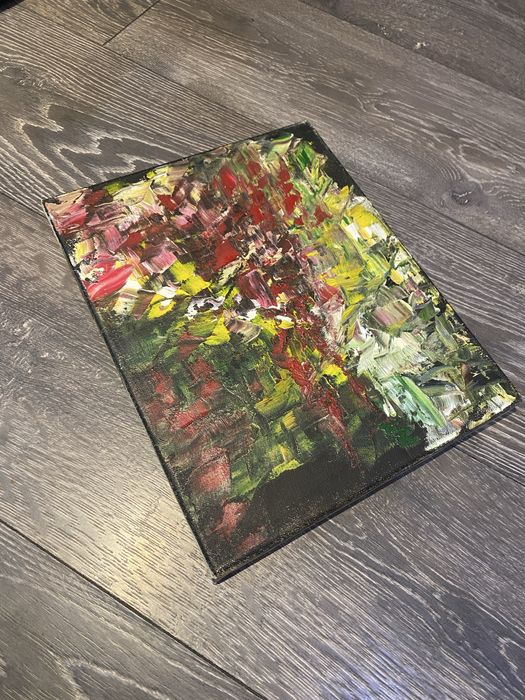 Tablou Abstract Impasto – Explozie de Culoare și Textură