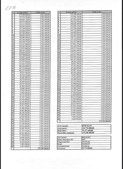 Byd e2 EV 2023 rasrochkaga beriladi