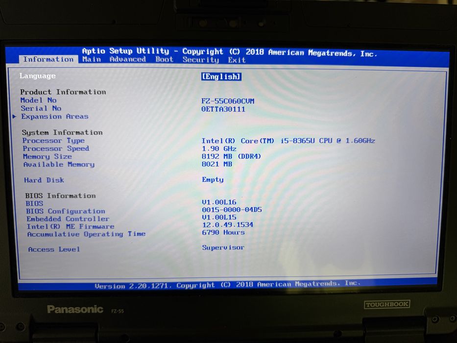 Panasonic Toughbook FZ55 Mk1 Full HD Touchscreen
