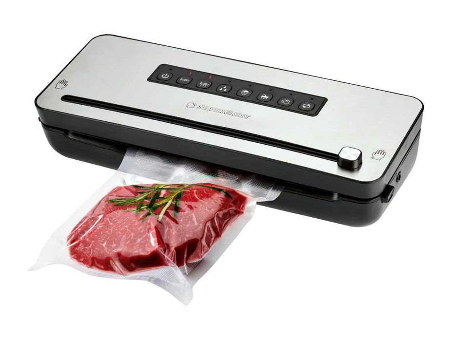 Aparat de Vidat și Sigilat Premium SILVERCREST®, Putere 160W, Finisaj Oțel Inoxidabil, Funcții Avansate "Wet & Soft", Cutter Integrat
