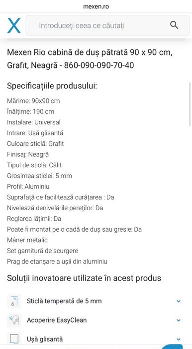 Cabina de dus Mexen ,noua ,sigilata ,factura